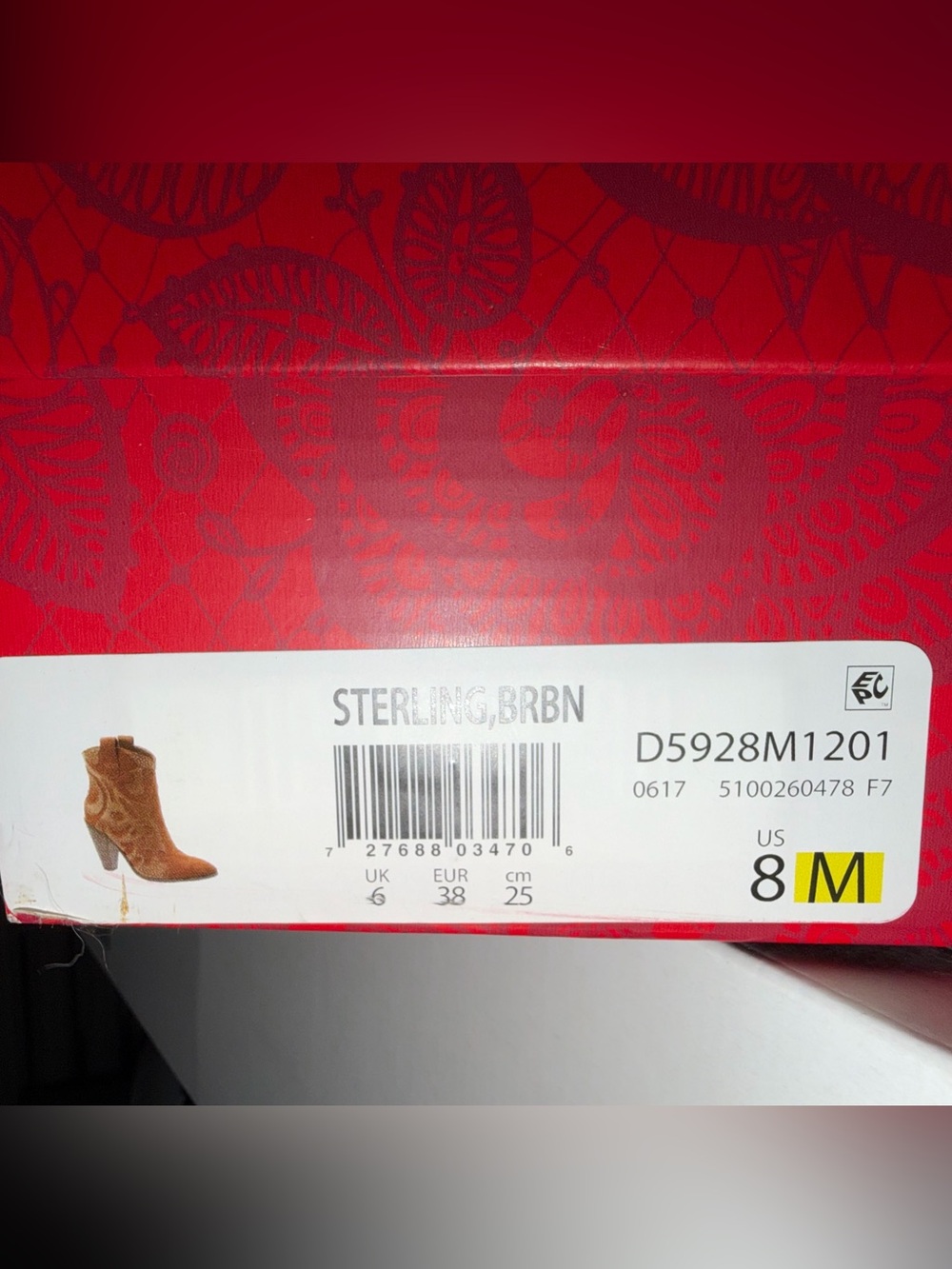 Carlos by Carlos Santana Brown Suede & Leather Western Ankle Boots - Picture 2 of 3